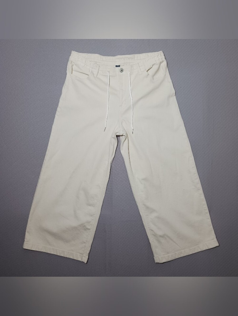American Eagle Stretch Womens Ultra Wide Leg Pants Size 14 Cream 36X27